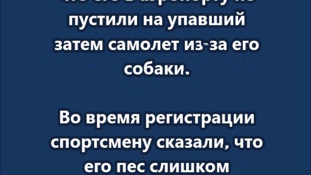 Джона Маравилла в аэропорту не пустили на упавший затем самолет из-за его собаки