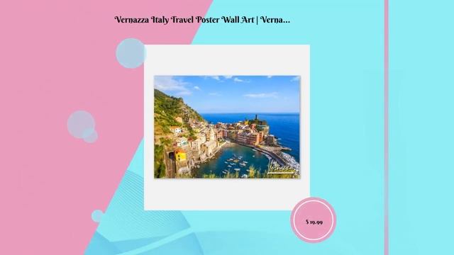 Vernazza Italy Travel Poster Wall Art | Vernazza Coastal Village Home Decor | Vernazza Mount Digi..