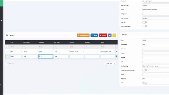 How to Add a New Contact Against a Company Address