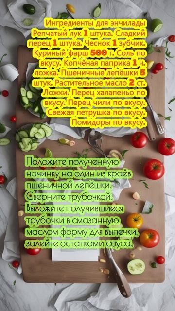 Запечённая энчилада с курицей и болгарским перцем