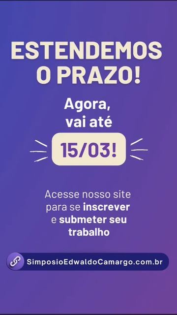 Não deu tempo de submeter seu trabalho científico?