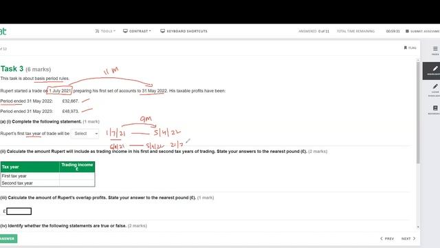 AAT Q22- Business Tax - FA23 - Practice assessment 1 (Task 1,2,3,4 - ignore task 3 on video)