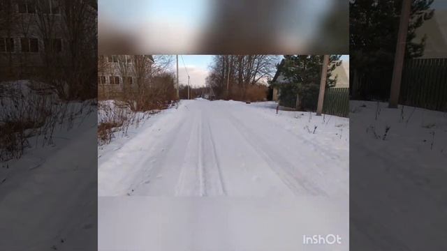 Весенняя зима за городом.