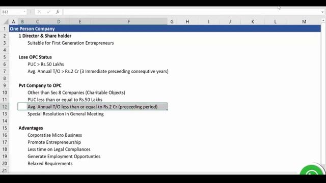 What is One Person Company? | Certified Credit Professional | www.carajaclasses.com