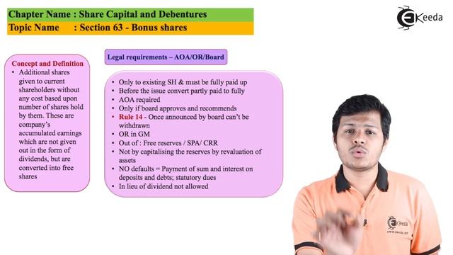 Section 63 Bonus Shares - Share Capital and Debentures - CA Intermediate Corporate and Other Law