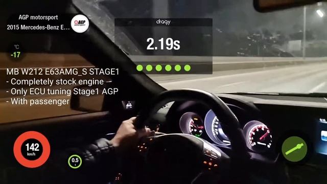 Mercedes E63 AMG W212 M157 STAGE1 AGP motorsport 100-200 = 6.6sec.