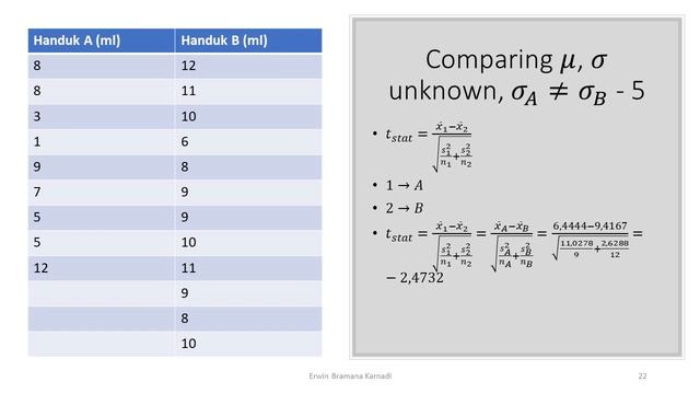 Statistika I - Chapter 10: Inference with Two Populations - (3/4)