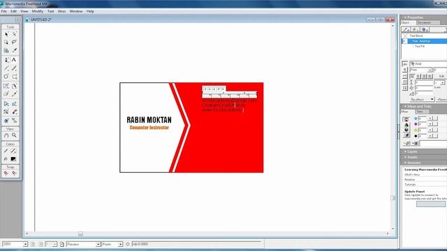 Freehand MX Tutorial || Business Card Design in Macromedia FreeHand MX || Visiting Card Design
