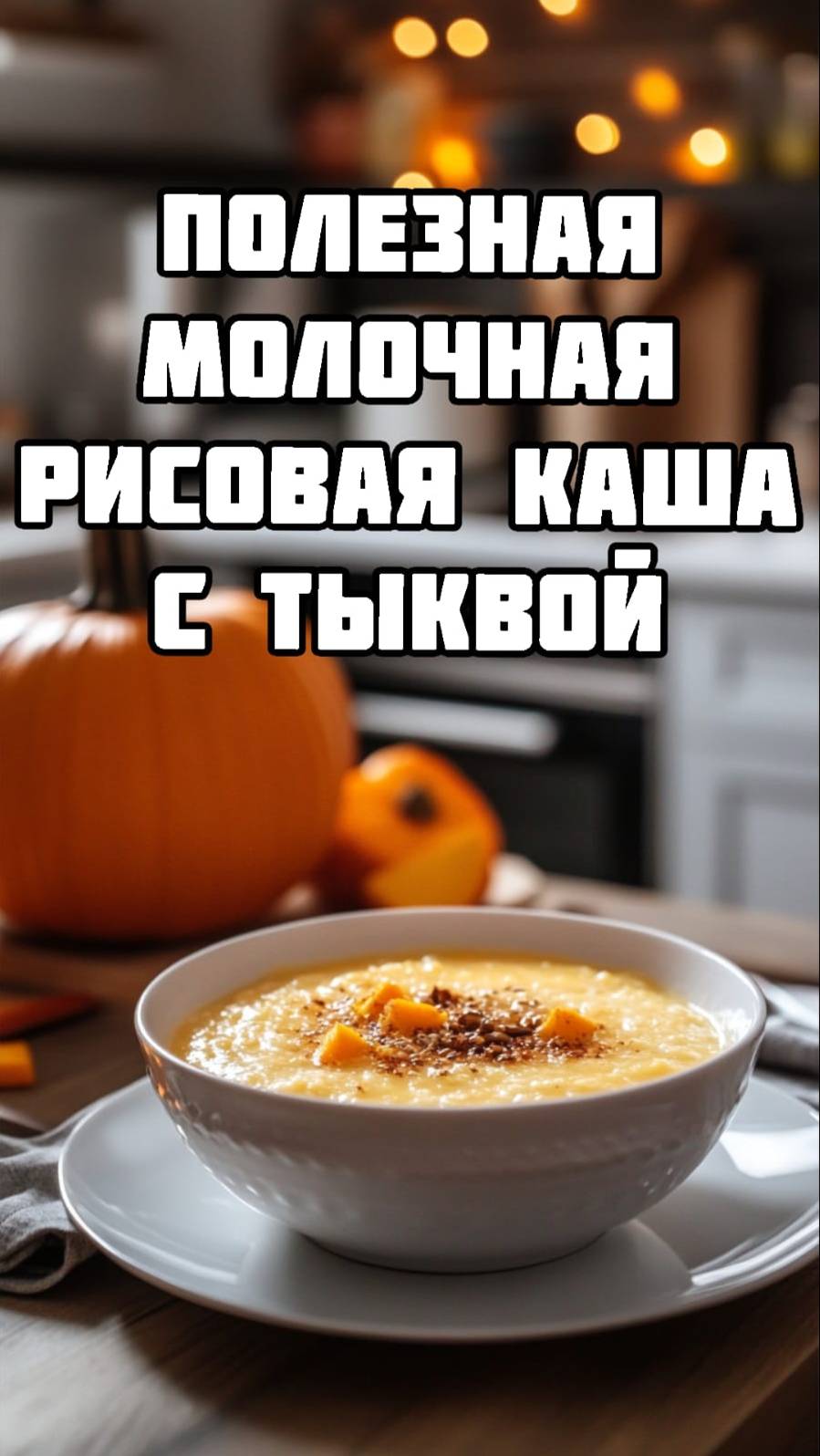 Готовим полезную молочную рисовую кашу с тыквой