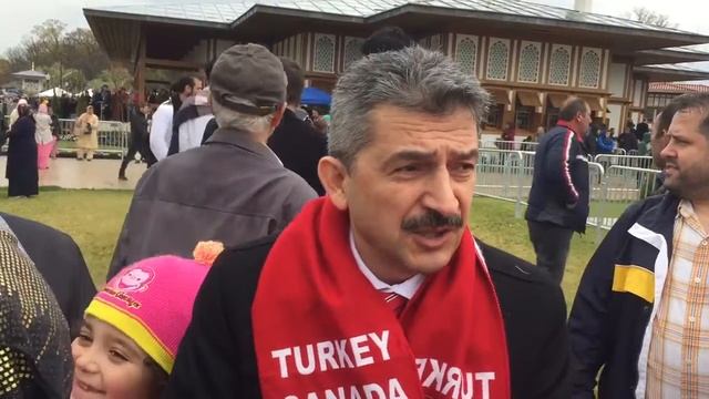 Selami Sahin and his Turkish family drove from Canada for open of Diyanet Center of America