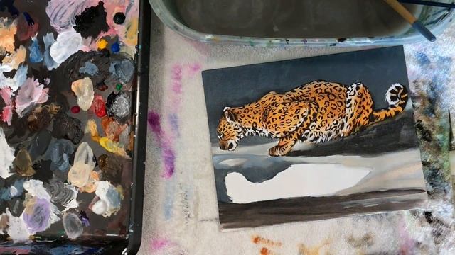 Painting a Leopard | Acrylic on Panel