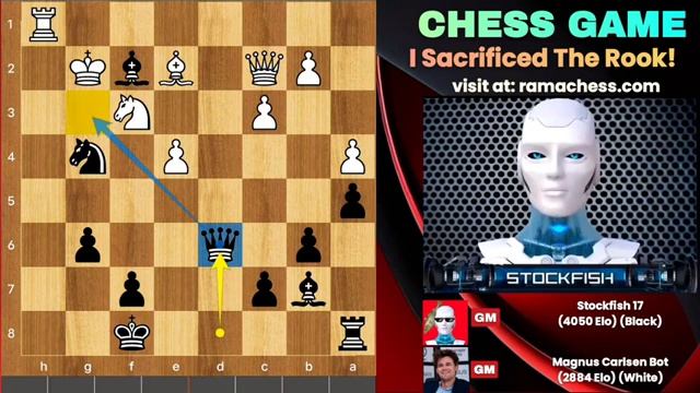 Stockfish 17 SACRIFICED His Rook At The Beginning of The Game Against Magnus Carlsen  Chess Game