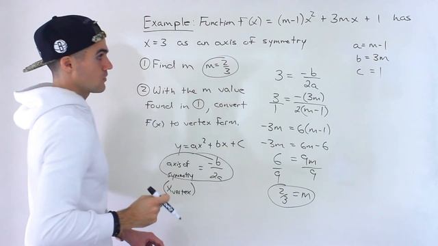 MCR3U (Grade 11 Functions) - Thinking Problem dealing with Axis of Symmetry (Quadratic Function)