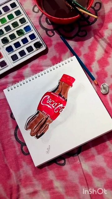 coca cola bottle drawing #viral#viralshort#trendingshorts#trending#artist#painting#cocacola