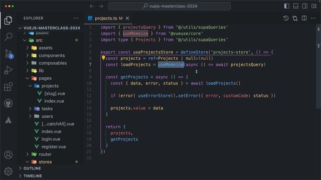 95 Use useMemoize from VueUse to Optimize Pinia Loader Functions