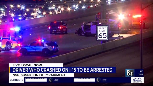 Driver in I-15, Flamingo crash to be arrested for 'suspicion of impairment,' police say