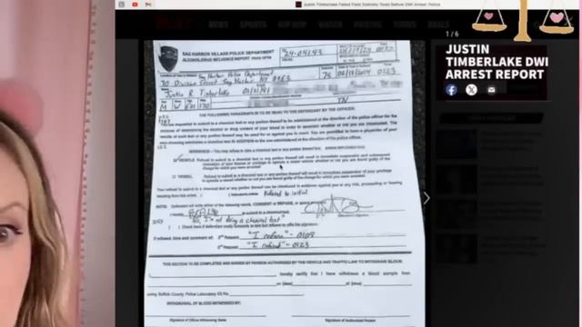 DOCUMENTS RELEASED from Justin Timberlake Arrest!! (..he failed lol)