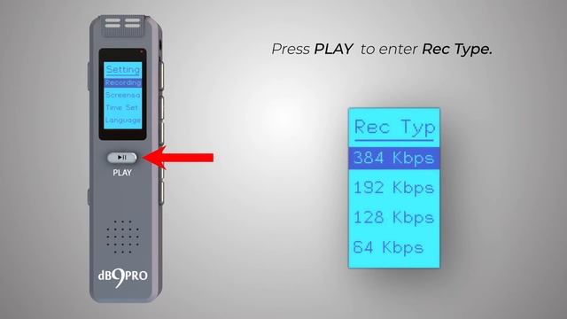 11- Recording Setting- Record Types: dB9PRO dBR-D1 Voice Activated Recorder (Manual)