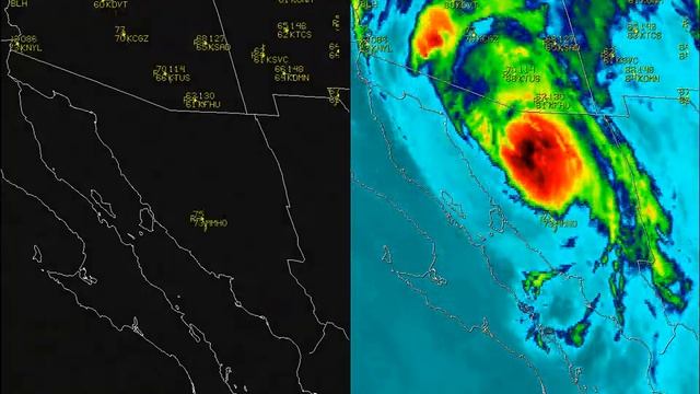 Hurricane Newton (2016) Visible and Infared Satellite imagery September 7th.