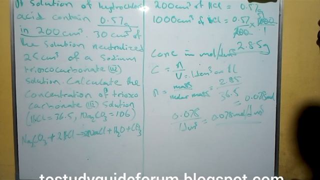 How to calculate mole concentration  and mass concentration