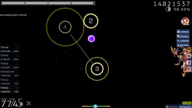 [osu!]Kano - Prima Stella [Lami's Extra]+HR FC 362pp!!!