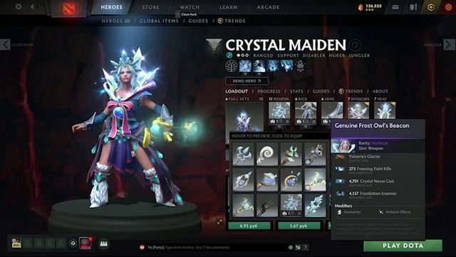 ❄️ Dota 2 – ледяная буря! Crystal Maiden и её стиль Whitewind Battlemage в 4K! 🔥