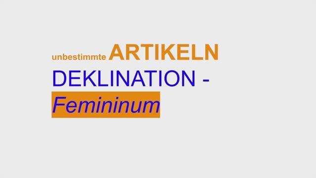 Unbestimmte Artikeln | Femininum | Неопределенный артикль ж р