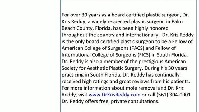 dr. kris reddy reviews mole removal in west palm beach,