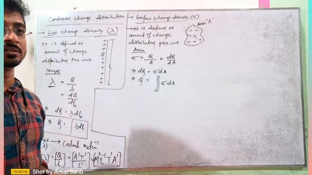 1.1.16 Continuous  ( Line, Surface, Volume) charge distribution|| By Anup Sir