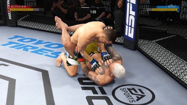 1/4 ГРАН-ПРИ ЗА ТИТУЛ В ЛЕГКОМ ВЕСЕ - ЧАРЛЬЗ ОЛИВЕЙРА VS НЕЙТ ДИАЗ UFC 4 CPU VS CPU