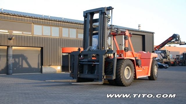 tito.com // used 37 ton Kalmar forklift DCF370-12 driving and side-shifting