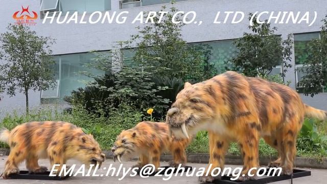 Ice age simulation animal Smilodon family