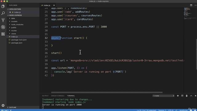 Полное руководство NodeJS Урок 37 Установка Mongoose