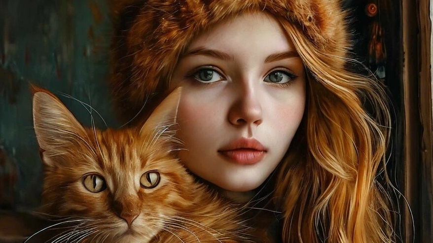 кот и красавица