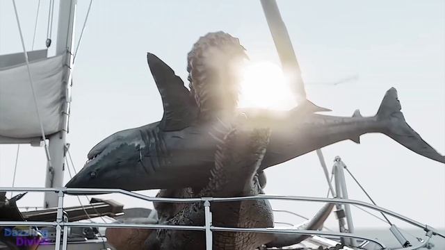 Godzilla Eats Megalodon in Pacific Ocean clip video