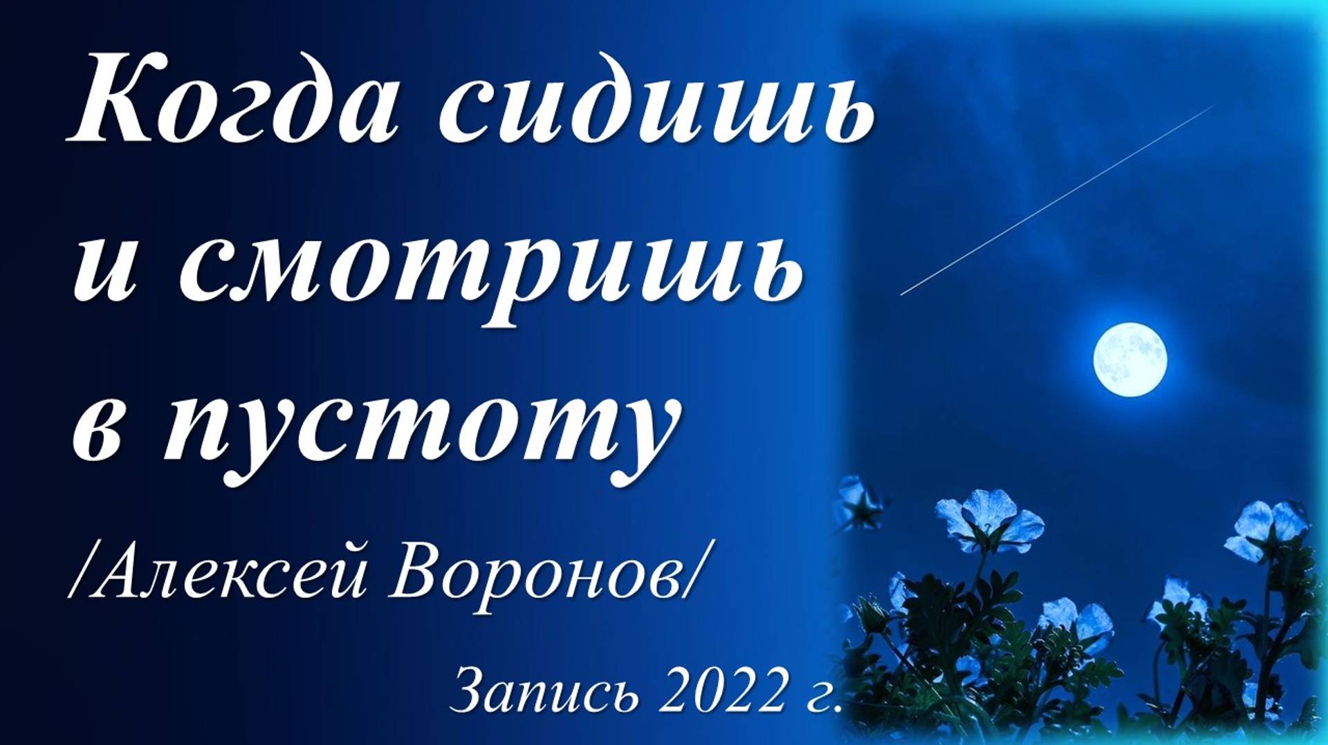 Когда сидишь и смотришь в пустоту /Алексей Воронов. Запись 2022 г./