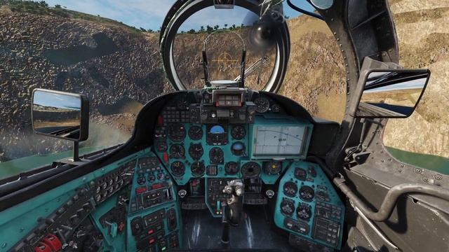 Взлет с берега озера в кратере с полной нагрузкой. За бортом +33°