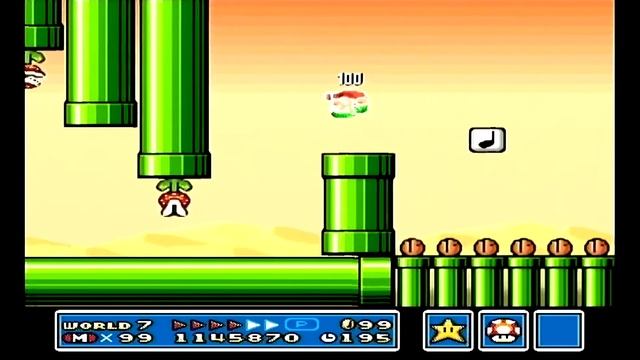 Super Mario Bros. 3 (All-Stars) - World 7 Piranha Plant 2 (SNES)