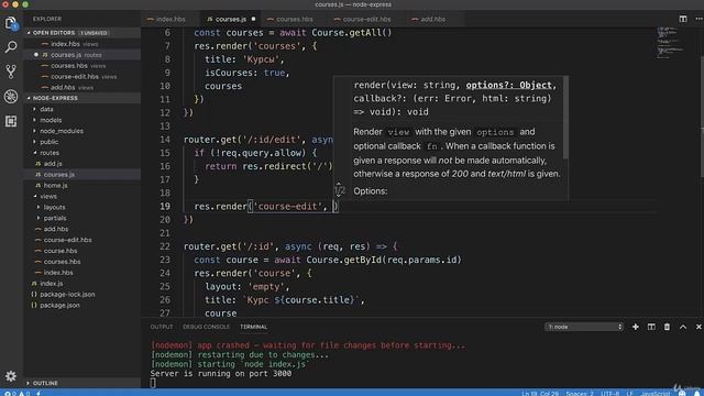 Полное руководство NodeJS Урок 30 Редактирование курса