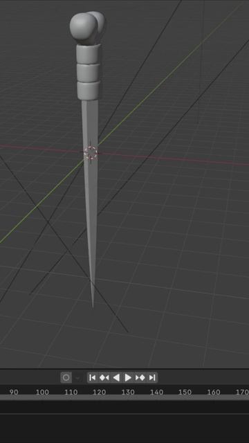 Моя модель кинжала из кости в Blender