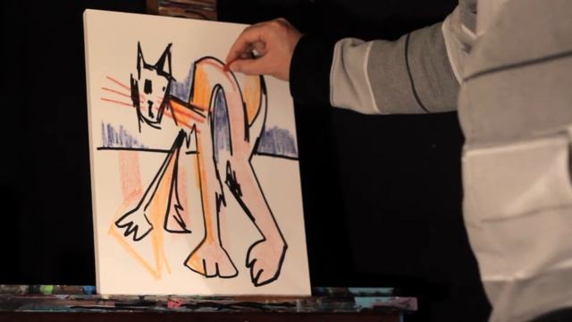 HOW TO PAINT AN ABSTRACT CAT STEP BY STEP PROCESS LIVE PAINTING BY RAEART