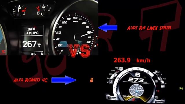 Car Speed Test Audi R8 LMX Series vs Alfa Romeo 4C Series Acceleration