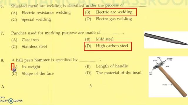 Kerala PSC | Junior Instructor Welder | Questions1.1