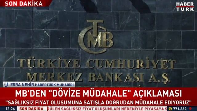 #SONDAKİKA Merkez Bankası'ndan "Dövize müdahale" açıklaması