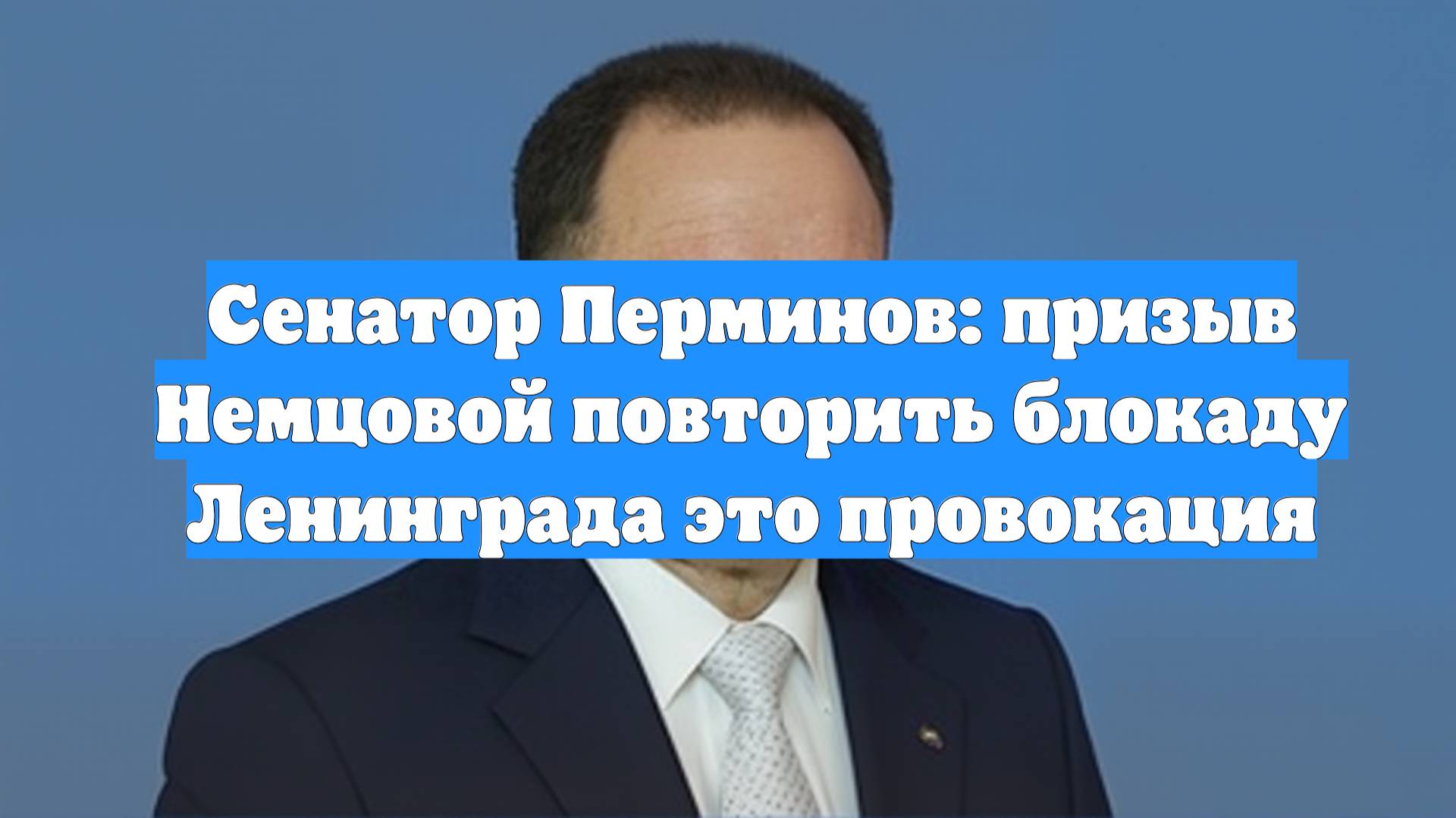 Сенатор Перминов: призыв Немцовой повторить блокаду Ленинграда это провокация