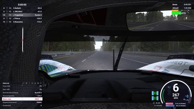 Slick Tires, Wet Track: Peugeot 9X8 LMH Sets Fastest Race Lap at Le Mans