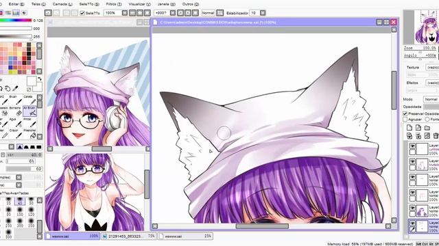 [SPEED PAINT SAI] COMMISSION Half body +BG (ลงสีละเอียด)BY Khim Holmes