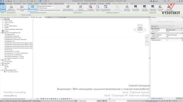 [Курс «BIM-администрирование»] Структура АР. Рабочие наборы
