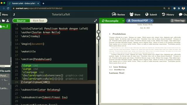 Tutorial LaTex: Kode-kode umum dalam Latex (Part 1)