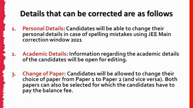 JEE Main Form Correction 2021 (Reopened) - Procedure, Guidelines, Exam City Change